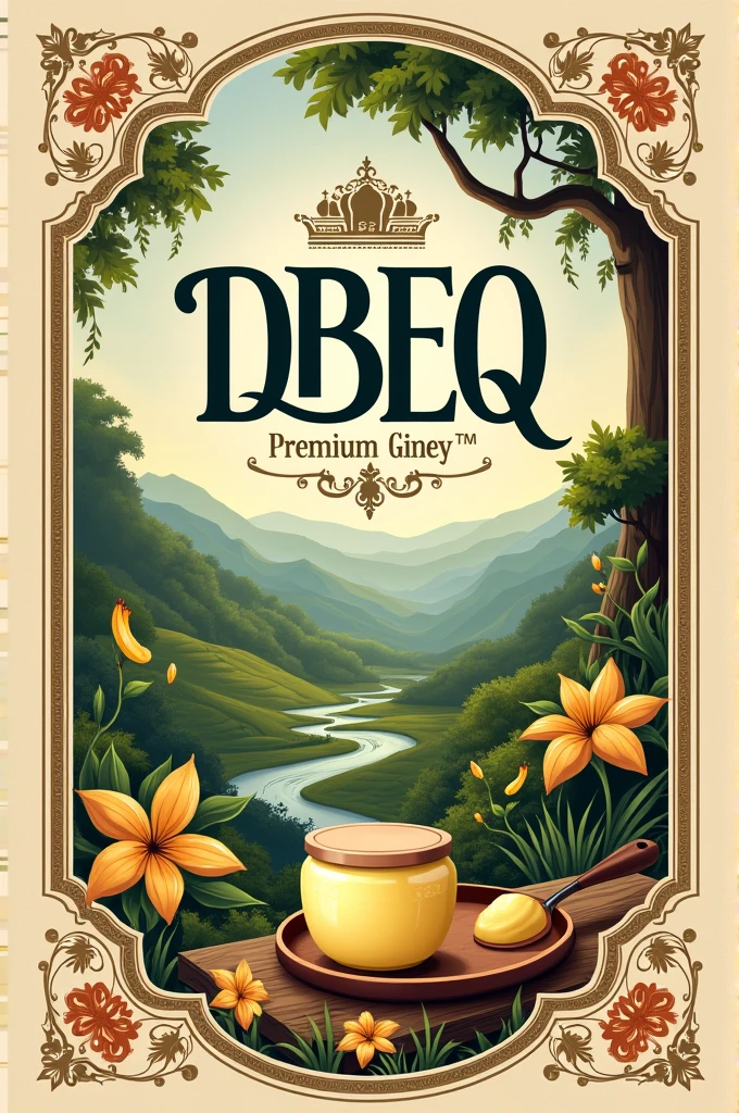 Make me a label of desi ghee name is as DBEQ 