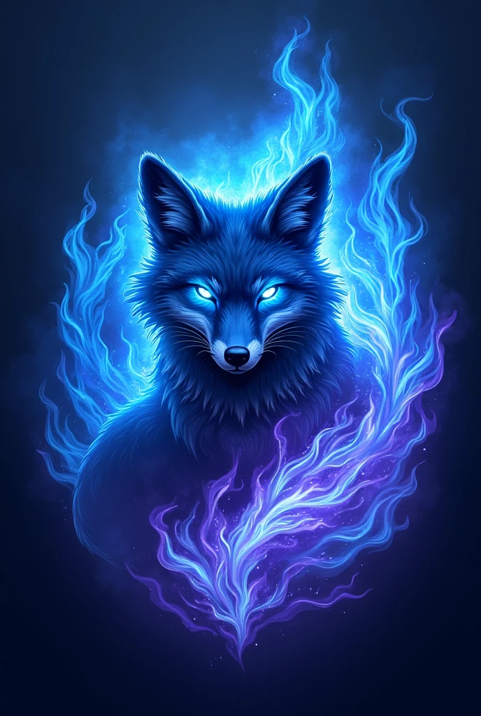 I would like to make a pirate flag with its symbol being a blue fox with the power of blue and purple flames..
