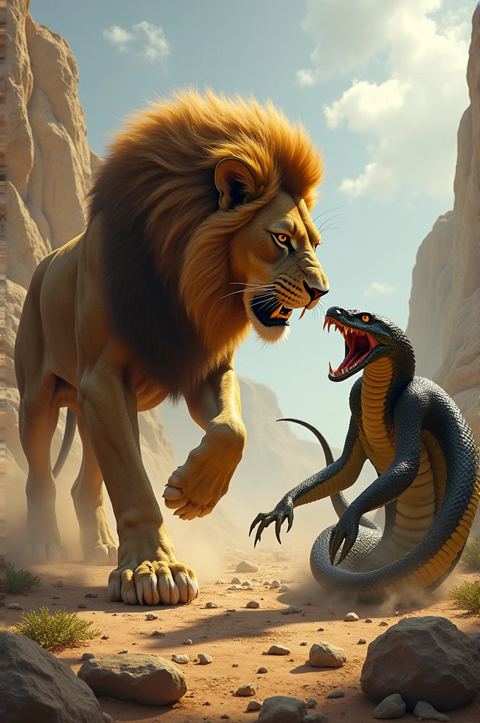 Lion vs cobra