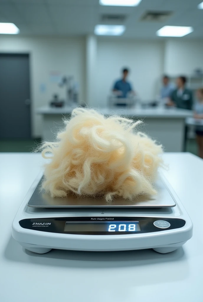 Weighing of real fique fiber on a digital grater without people