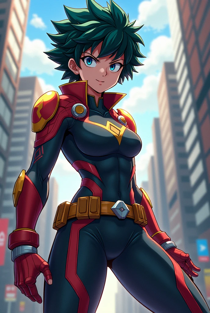 Create a female my hero academia character with short hair 