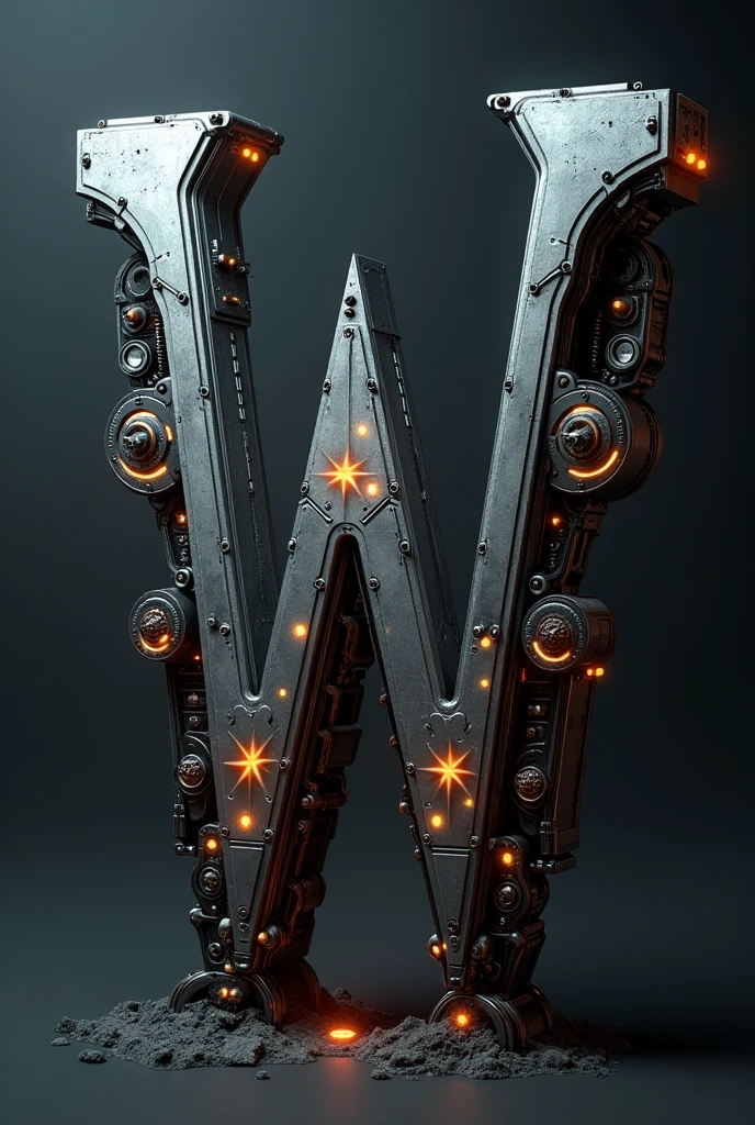Generates a letter W with robot finishes 