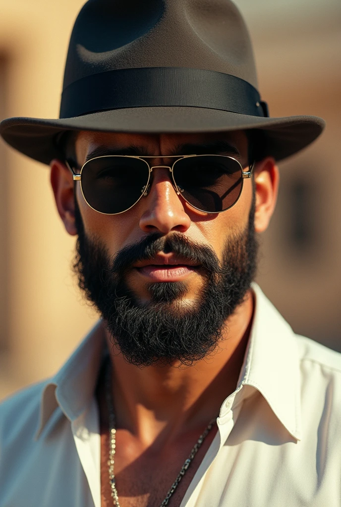 beard man, goatee, aviator glasses, aviator glasses frame, mafia style bowler hat, solar degree with white shirt, Mohammed Chahin, luis melo, Jordan Lamarre - WAN, spain rodriguez, pablo perdomo, dan dos santos, danilo torres, jamie reid, joel torres, Inspired by Jules Tavernier, ronaldo luis nazario da lima, drew hill, Mohamed disappears, joe alves, Mario Martinez