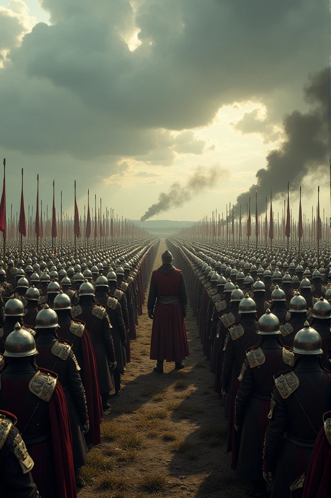 Create an image of huge army ready to fight in the battle