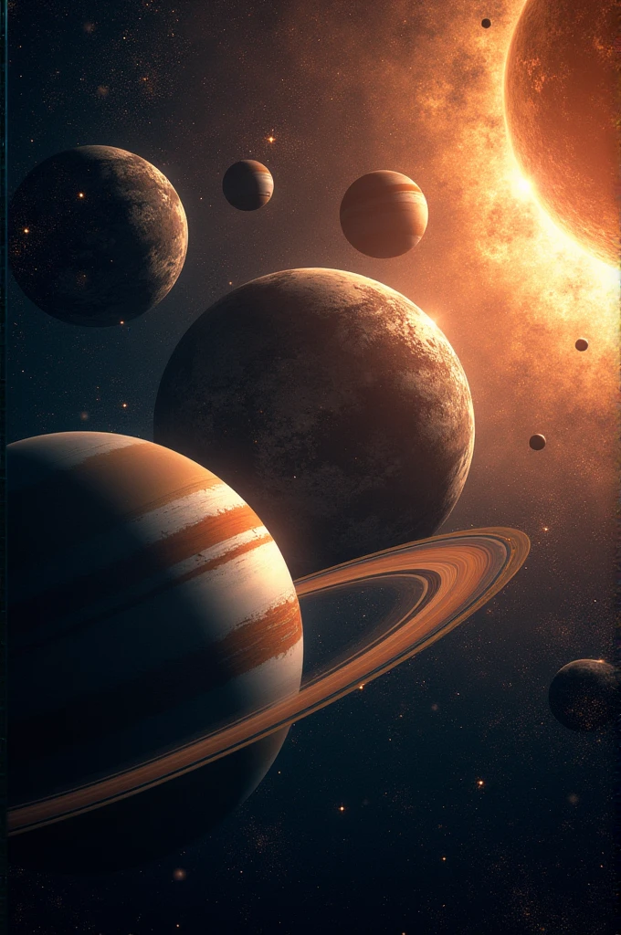 Beautiful solar system in space super high quality