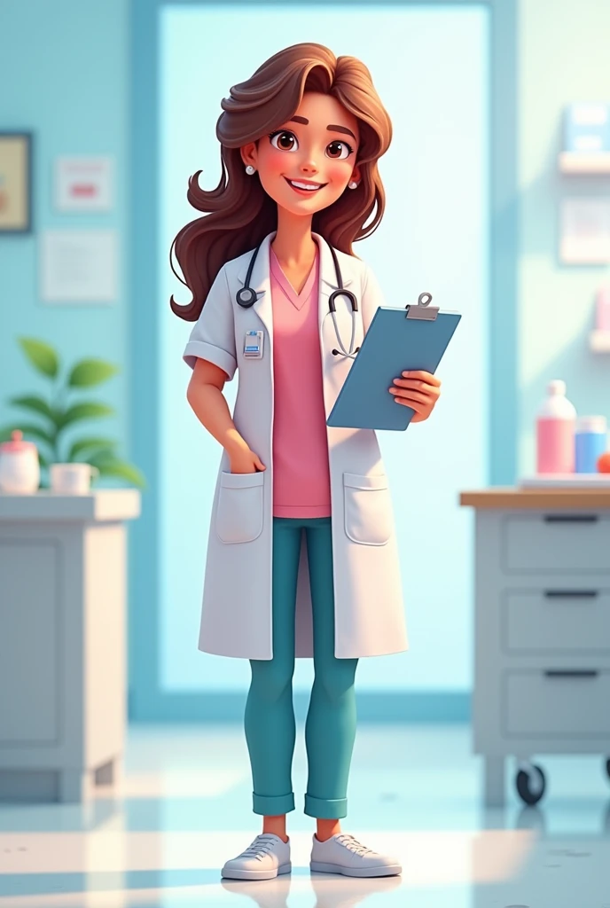 animated obstetrician woman