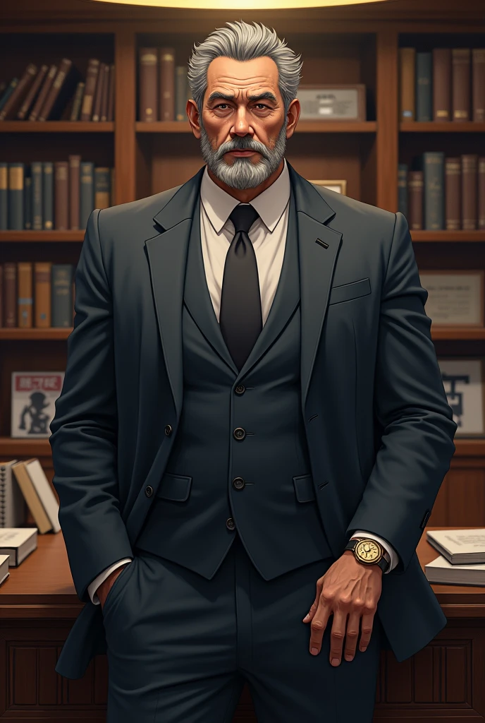 181cm、85kg、Strong face、Japanese、male、Deeply carved features、No beard、Dark skin、older、uncle、Businessman、