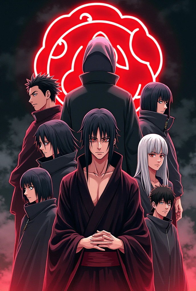 Akatsuki name with logo With anime group characters