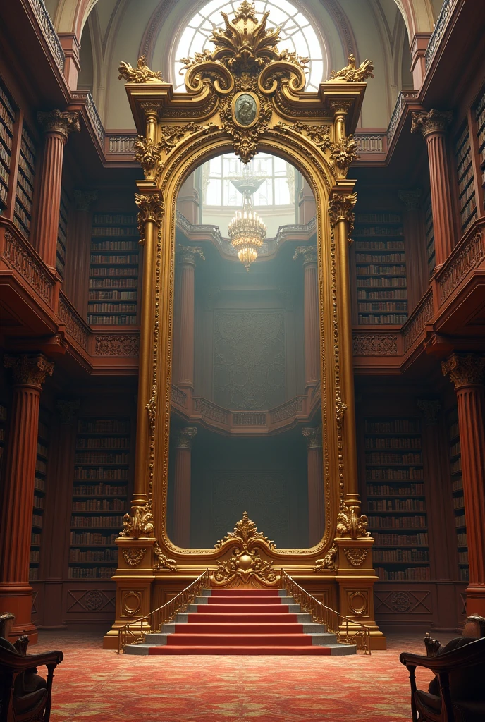 Huge mirror in library