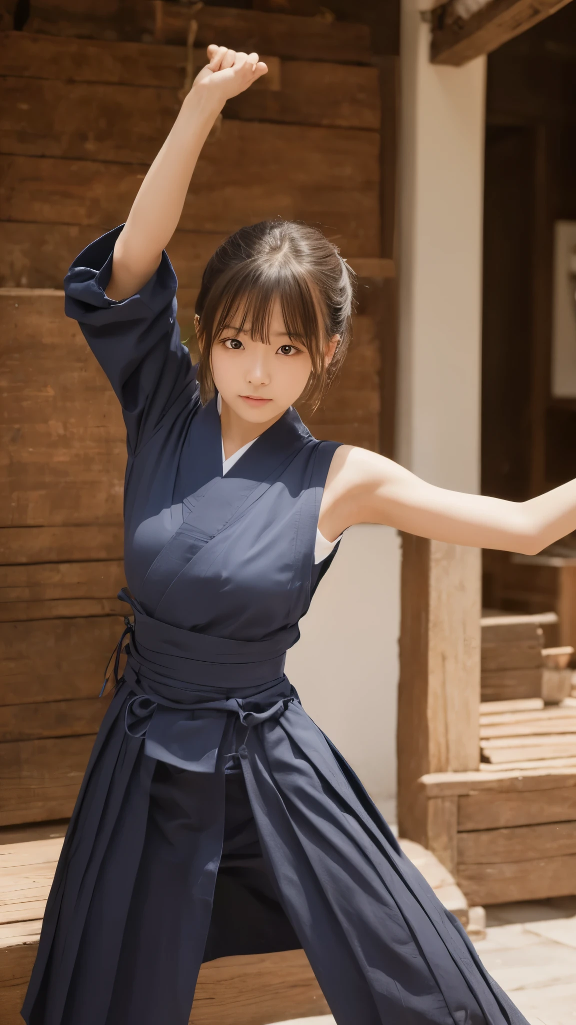 kendo, knife, Stretch your arms out in front of you