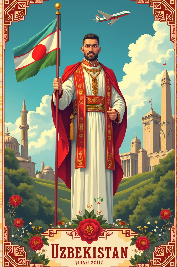 Picture dedicated to the 33rd anniversary of the Independence of the Republic of Uzbekistan
