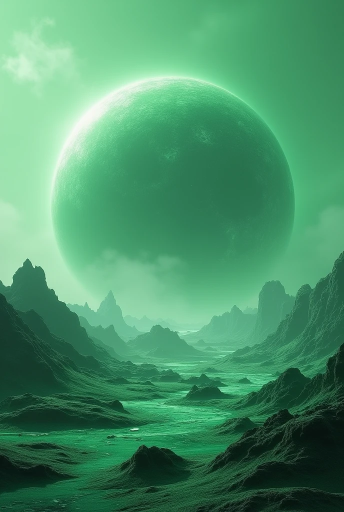 A planet like Pluto, only green, just the planet