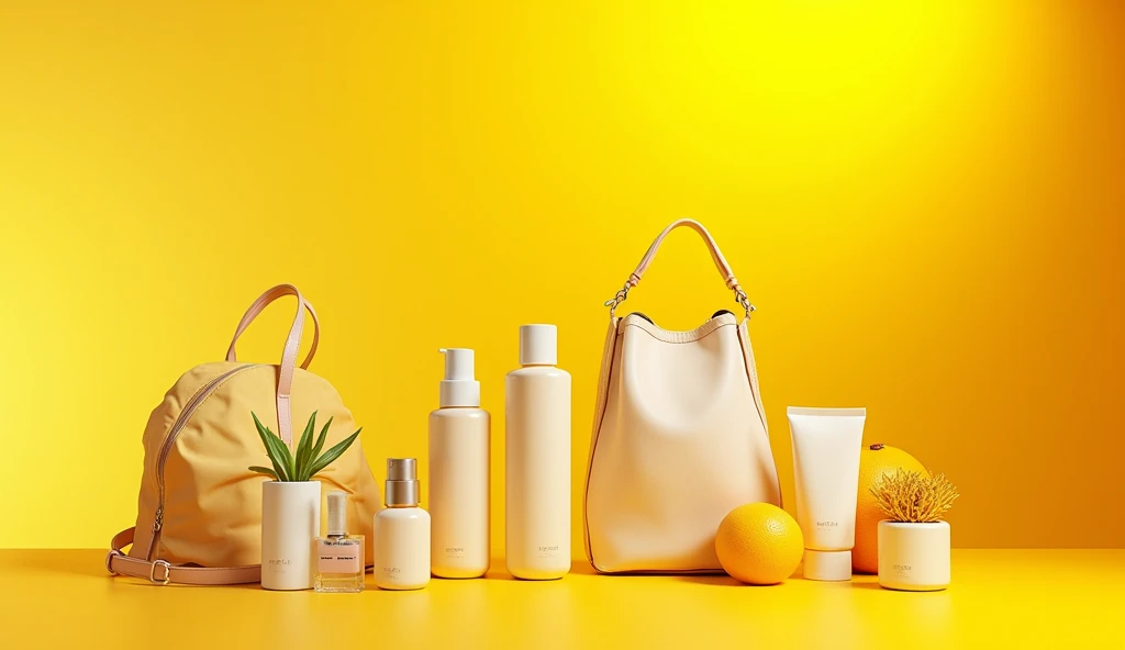 a wallpaper with a yellow gradient background with some trending products
