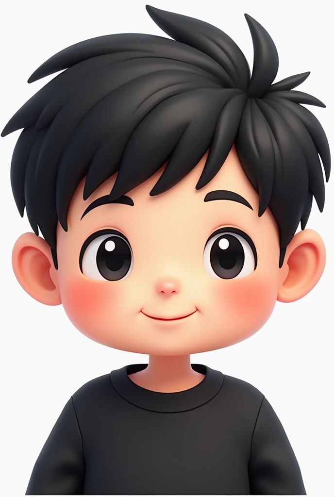 Custom emojis of a black-haired boy facing forward and a black cartoon-style sweatshirt