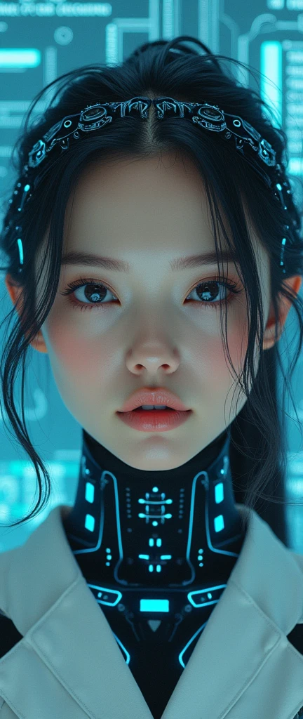 (masterpiece:1.2,Exceptional Quality,mirror-like,Cinematic Experience,Photorealistic:2.0,RAW Photos:2.0,Super detailed),8k,wallpaper,(Representing blueprints through holograms:2.0),(Beautiful woman:2.0),Female Cyborg,(Design of a Female Cyborg:2.0),(Draw the front view:2.0),(Avant-garde design:2.0),(Drawing detailed blueprints:2.0),(Numerous notes about the settings:2.0),(Beautiful Face,Beautiful Eyes,Beautiful Hair)