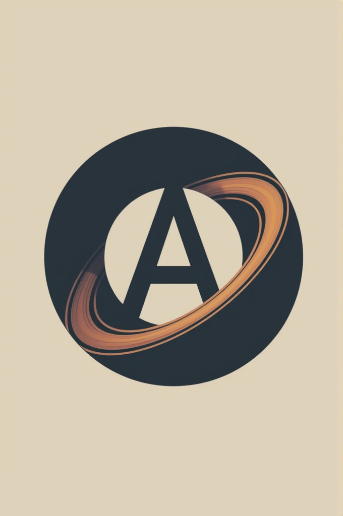 A logo with the letter "a" with Saturn's ring around
