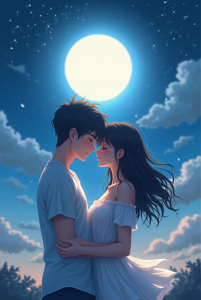Anime love moon light pic 

