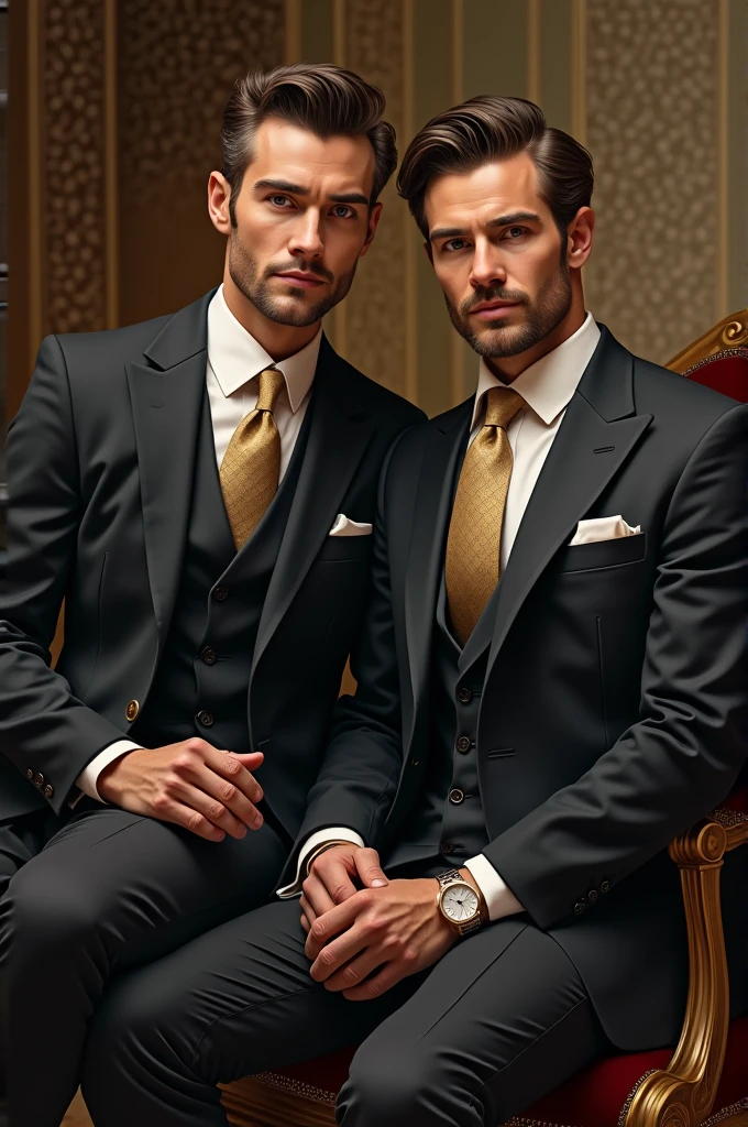 CREATE A 2 MAN, bonitas , with a rich appearance, with good clothes