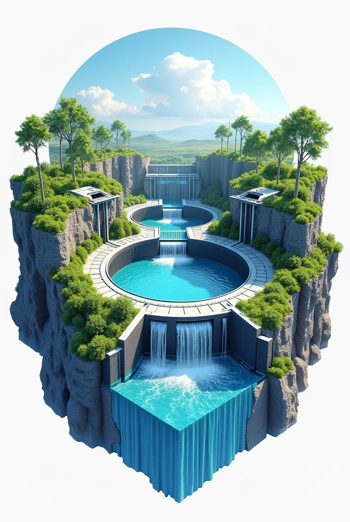 Water resources engineering logo combined with water reservoir and make it look like a realistic
Make the engineering side dominant but keep the reservoir building or irrigation being part of this logo delete rhe waterfall side
I dont need the engine, combine irrigation and reservoir on the logo
Make this like a real picture
Put this sentences on the logo " Teknik Keairan 2024"
Do not translate the sentence