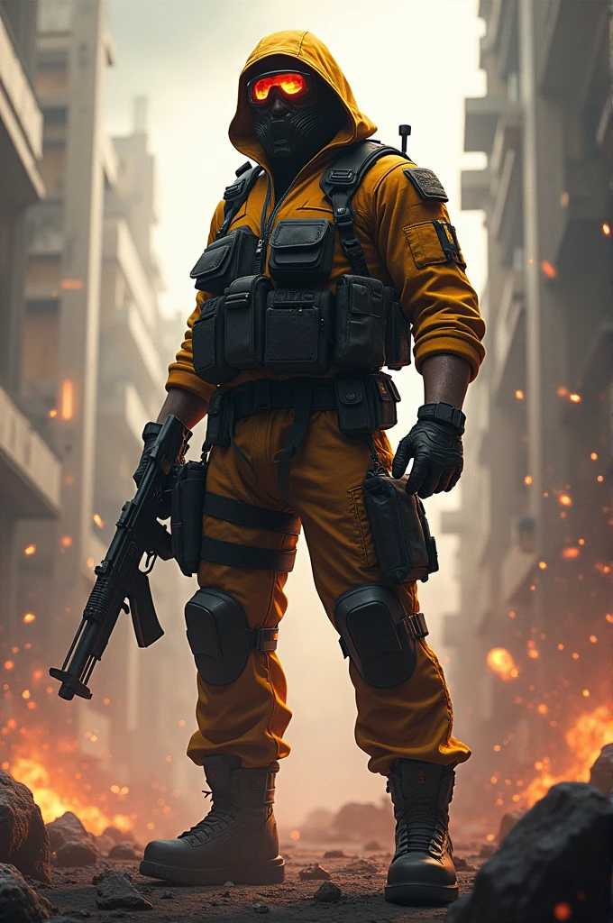 Create an image that aims to demonstrate confidence and death in free fire 