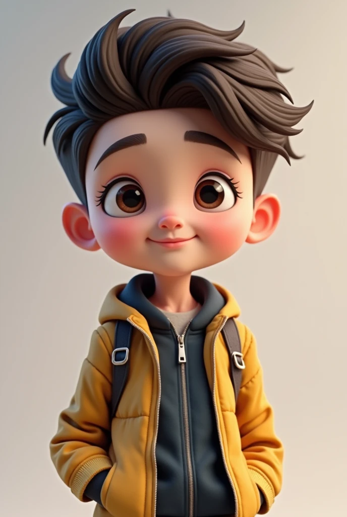 One boy 3d animation style attractive clothes or attractive look