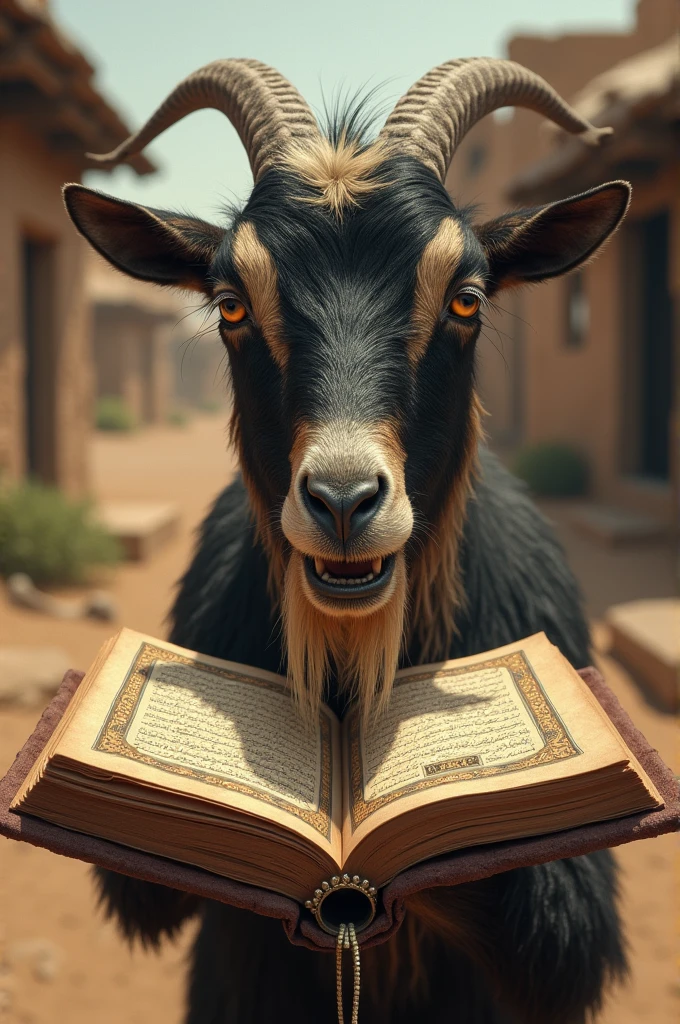 Goat eating quran

