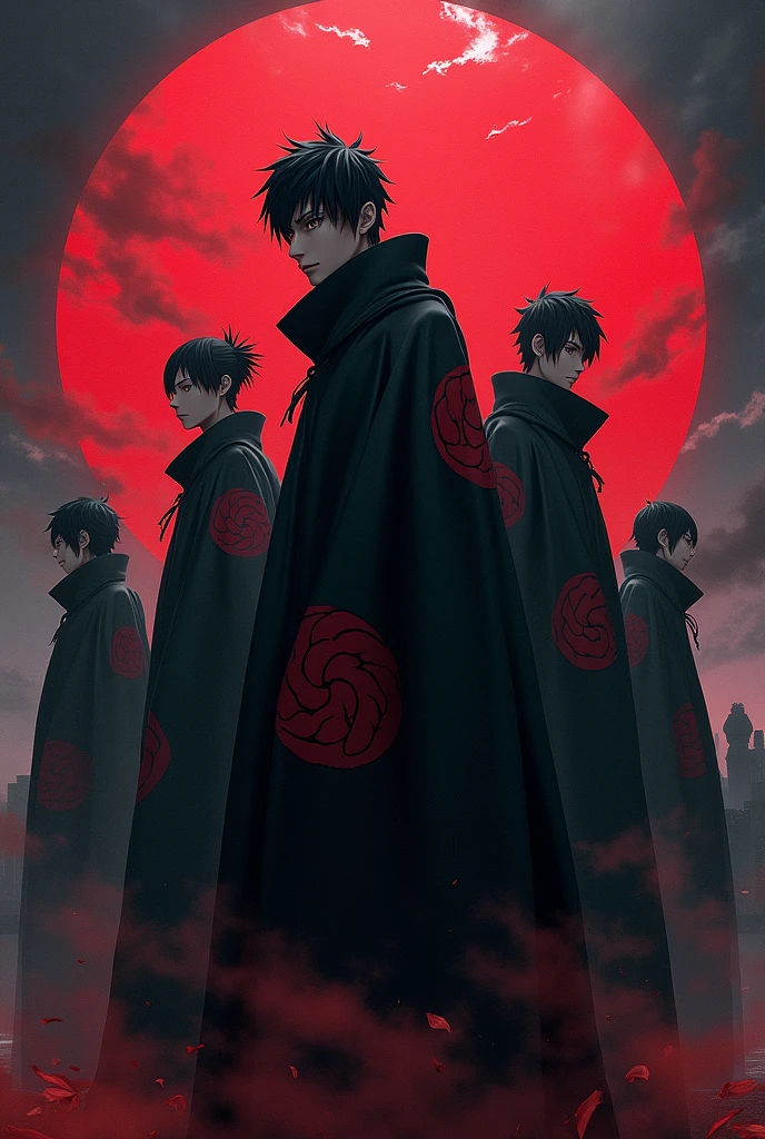 akatsuki members with logo in background 
