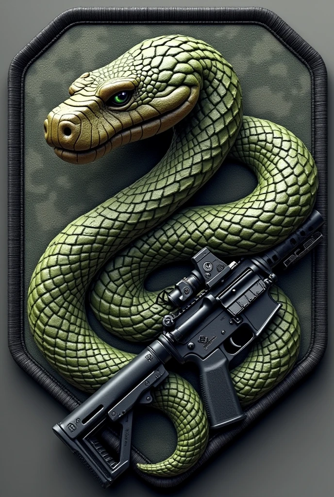 Military patch of a snake with NVG bulletproof vest and M16 rifle with the legend of 6th Platoon
