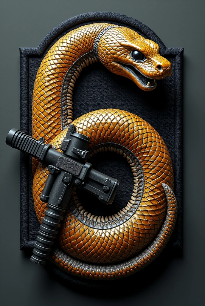 Military patch of a snake in the shape of the number 6 with NVG bulletproof vest and M16 rifle with the legend of 6th Platoon