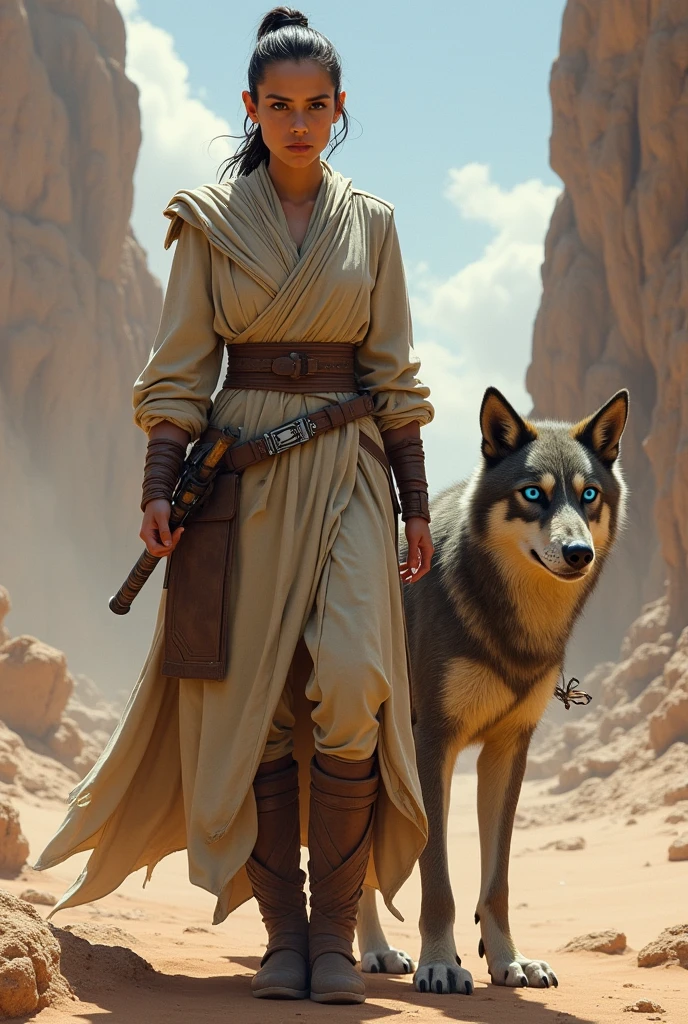 Rey skywalker with blue eyed tuk'ata