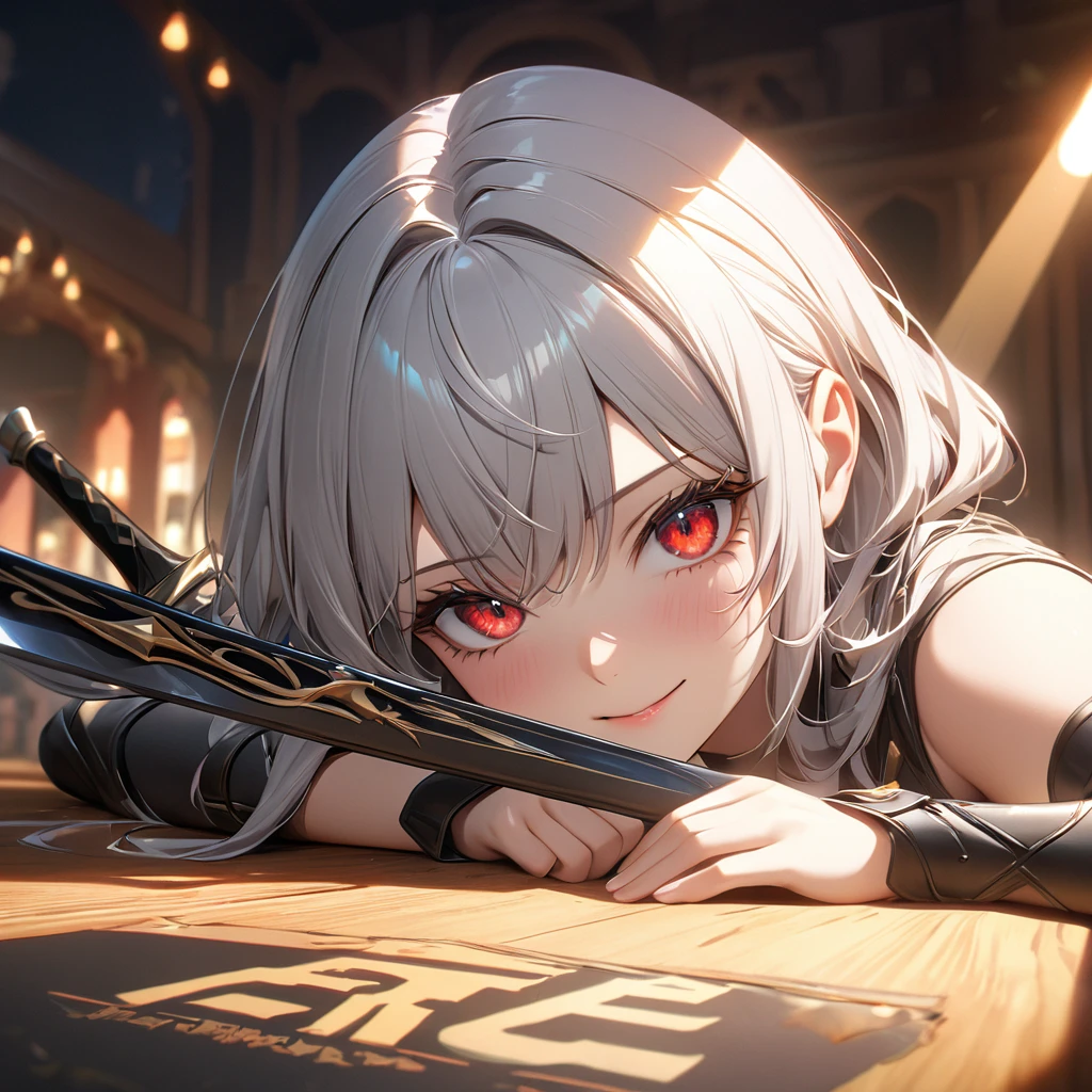最high quality, wonderful_delicate, wonderful delicate eyes, Super detailed, beautiful, 8k , One girl, Red eyes, evil, Facial Contour,(Absurd, High resolution, Super detailed), masterpiece, The perfect solution, wonderfulディテール, Super Detailed, Cinema Lighting, Ray Tracing, Depth of written boundary, Cinema Lighting, Ray Tracing, 超High resolution, Attention to detail, 最high quality, High resolution, high quality, Awards, Super Detail, masterpiece, 8k, 超High resolution, Attention to detail, 最high quality, High resolution, high quality, Awards, Super Detail, masterpiece, 8k, Digital Art, Anime Coloring,(Official Art、最high quality、unity 8k wallpaper、32K、masterpiece、Very detailedな、超High resolution、Realistic、Photorealistic:1.2)、(Cinema Lighting:1.2)、Fire glow effect、Film Grain、Best Shadow、Rim Light、Side light、(Very detailedで複雑な3Dレンダリング)、((Swiss countryside village、とてもbeautiful背景))、細部までbeautiful顔と目、(Beautiful and sharp eyes)、masterpiece, High resolution、最high quality, ultra High resolution, Maximum resolution, Very detailed, Professional Lighting, beautiful肌, 2. Women、Silver Hair、Hololive、Shirogane Noel、knight、armor、Warrior、smile、((Show off your swordsmanship、knightの剣、knightの盾))、royal palace、city、((whole body))、((Accurate Anatomy))