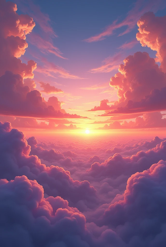 A landscape of the sky that there is a beautiful sunset


