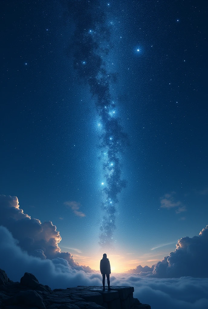 A dark, clear night sky filled with twinkling stars, symbolizing the journey of the soul into the vastness of eternity.