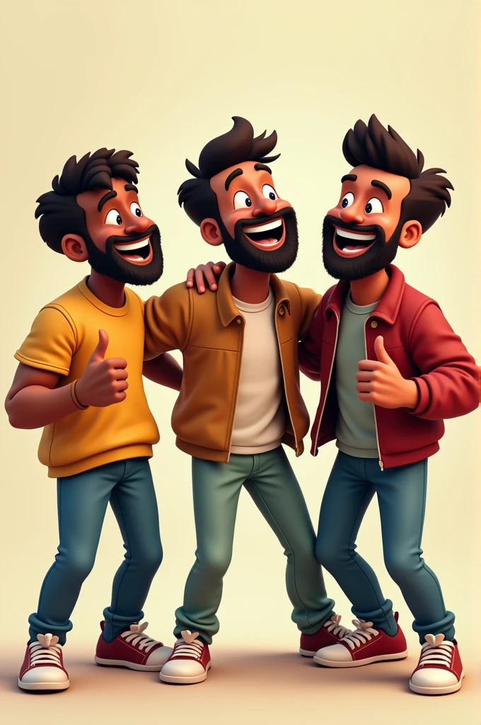3 black guys laughing, animated image