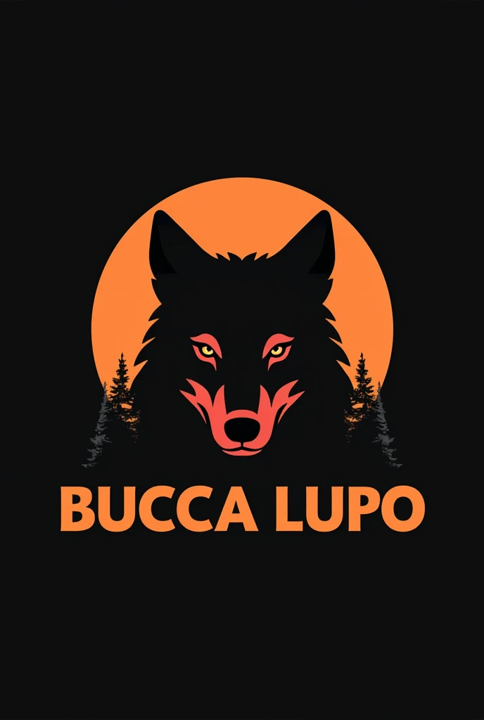 The bar logo "Bucca Lupo" must follow these detailed guidelines:

1. **theme**: Based on the Italian expression "Wolf&#39;s Lair".
2. **imageio**: Include a stylized wolf&#39;s head, with a minimalist design.
3. **colors**: 
   - For the bar walls: black and orange.
   - For the logo: Black and shades of gray, avoiding colors that contrast with black and orange.
   - A background that allows good visibility of the logo.
4. **Design**: 
   - Use a robust and modern font, with a rustic touch.
5. **Additional Elements**: Optionally, Include elements such as a stylized tree or mountain in the background to reinforce the nature theme..

These details must be maintained to ensure that the logo properly represents the bar..
