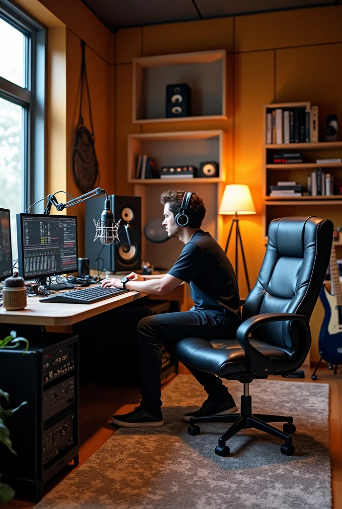 create a s studio imagine with PC and mic