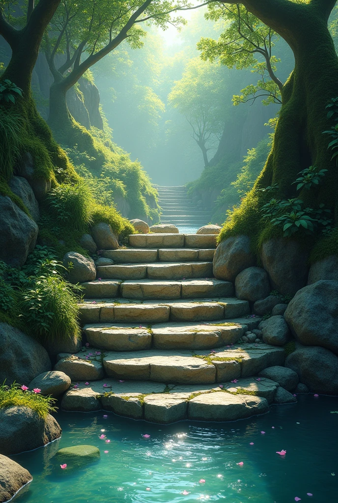 Stairs in river nature