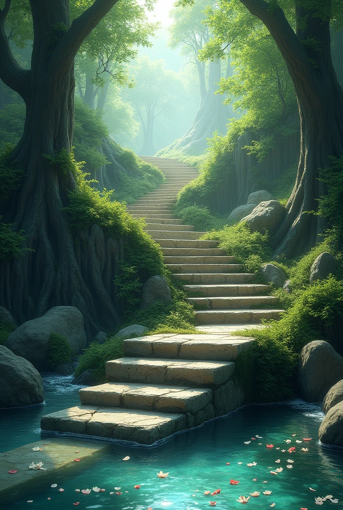 Stairs in river nature