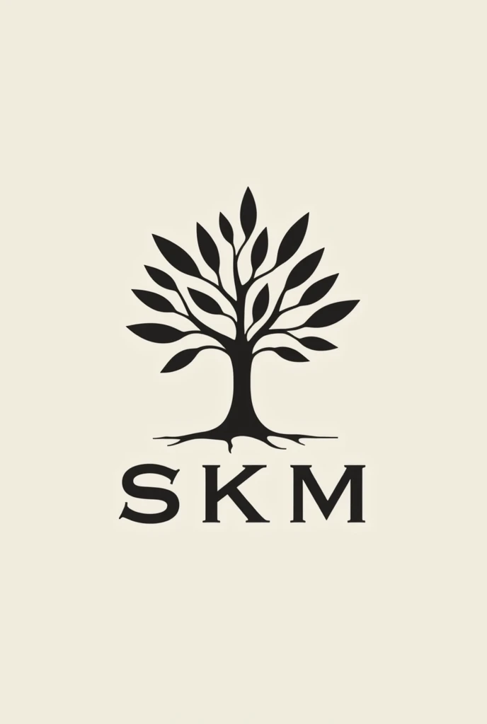 I need a logo that conveys elegance, value and that, when looking at it, people know that it is a psychology professional. I would like it to use the logo or a tree symbolizing the roots and its shadow and the acronym SKM can also be added. It's great. I liked it, but I want it to show the root and the letters are very grotesque. I want them to be simpler.