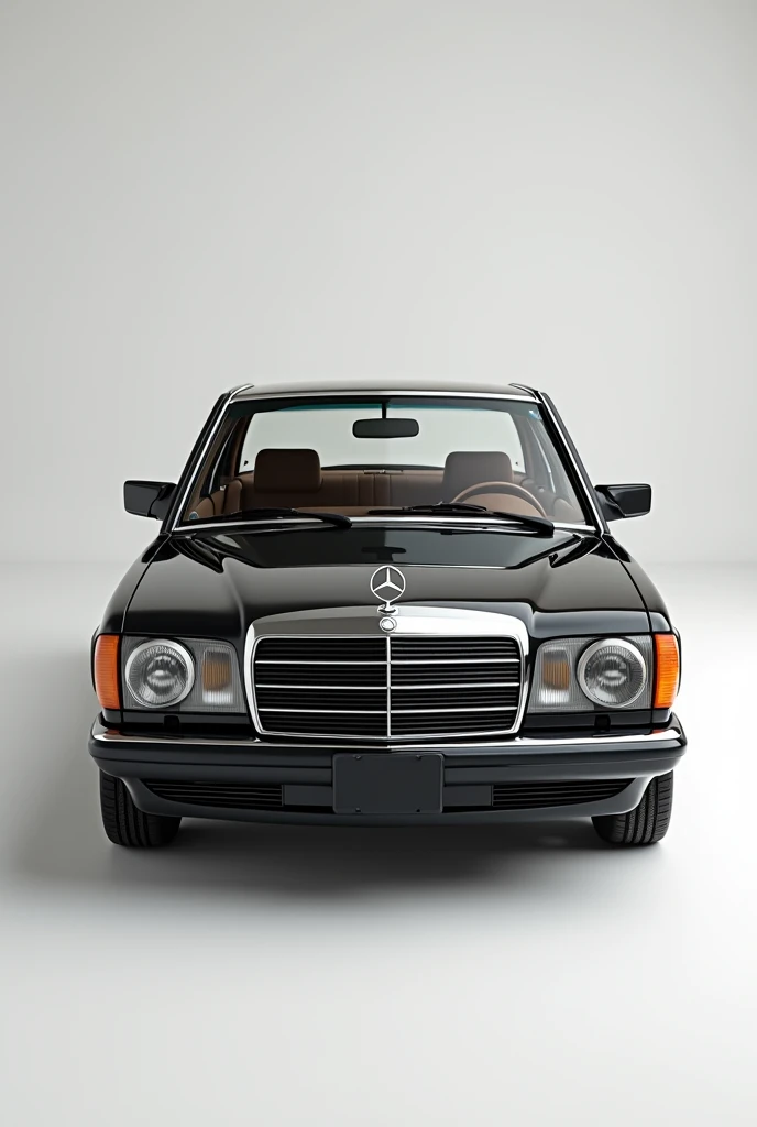 Classic Mercedes 190e in black colour interior design image