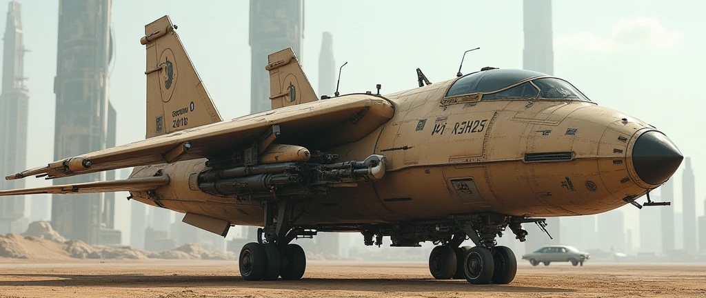 (photorealism:1.2), futuristic sci-fi military transport aircraft, advanced tech, heavy armored, heavy machine gun, light brown cammo painting,