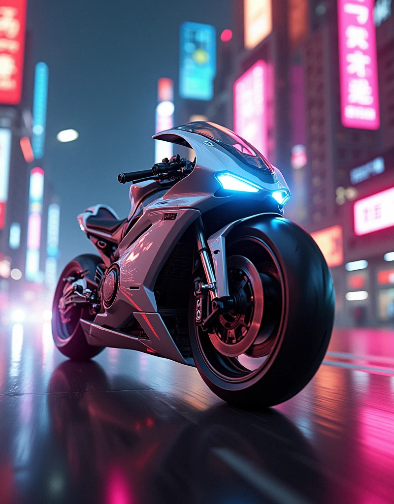 Iron man bike iron bike futuristic cyberpunk neon city 