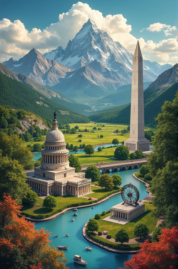A collage about the natural and cultural resources of America