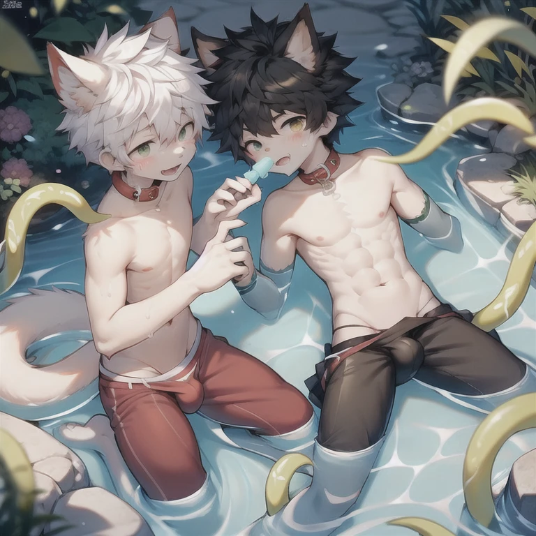 ，Shota，Bulge in pants，blush，emaciated，As a pet，Collar，，Swimming pants，muscle，章鱼Tentacles ，Tentacles，Kneel down，Fangs and foam at the mouth，painfully，Tears，Topless，Eat popsicles，Uncomfortable，很多muscle男，White foam，mating，Handsome triplets，bath，Loincloth