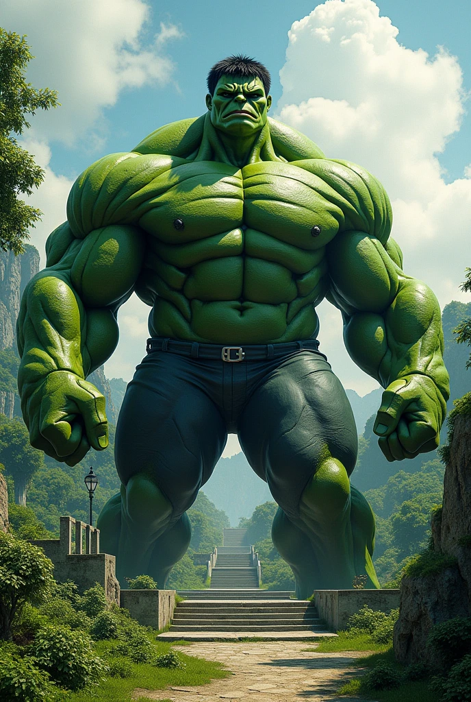 A villa with hulk structure and green colour