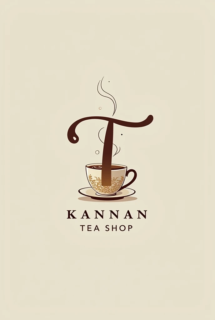 KANNAN TEA SHOP ☕ LOGO for t letter to tea cup