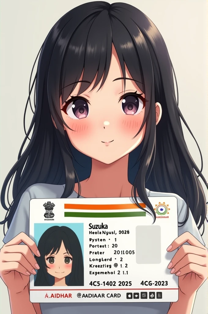 Made an Aadhar card with the name Suzuka written on it 