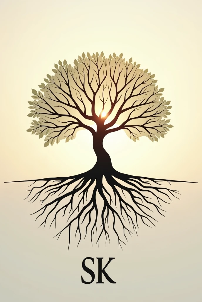 I need a logo that conveys elegance, value and that, when looking at it, people know that it is a psychology professional. I would like you to use the logo or a tree symbolizing the roots and their shadow and you can also add the acronym SKM. You rocked it, I liked it but I want it to show the root and the letters are very grotesque. I want them more simple. I want something real, deeper and more shadowy. Now add the psychology symbol. I want something more delicate. The lettering is so rude. Continue with this tree but make the tree on a beautiful, sunny day and change the lettering to SK.