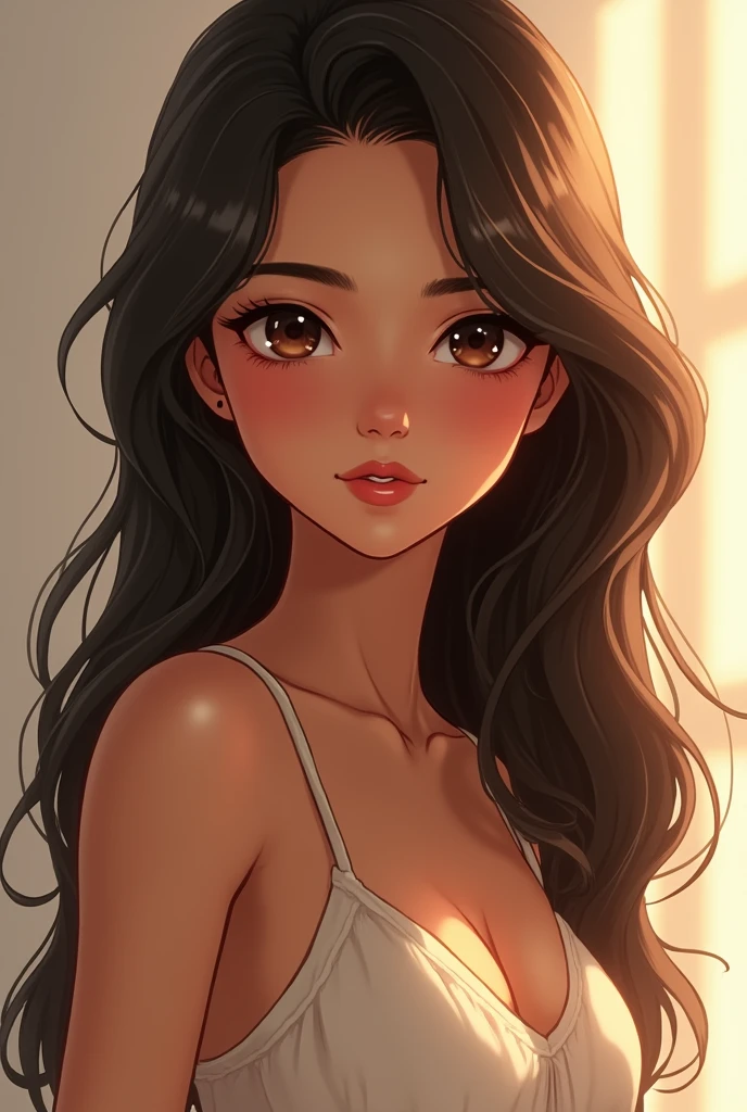 Indian girls maybe beautiful looking at me anime style , long hair, brown, eyes, single girl