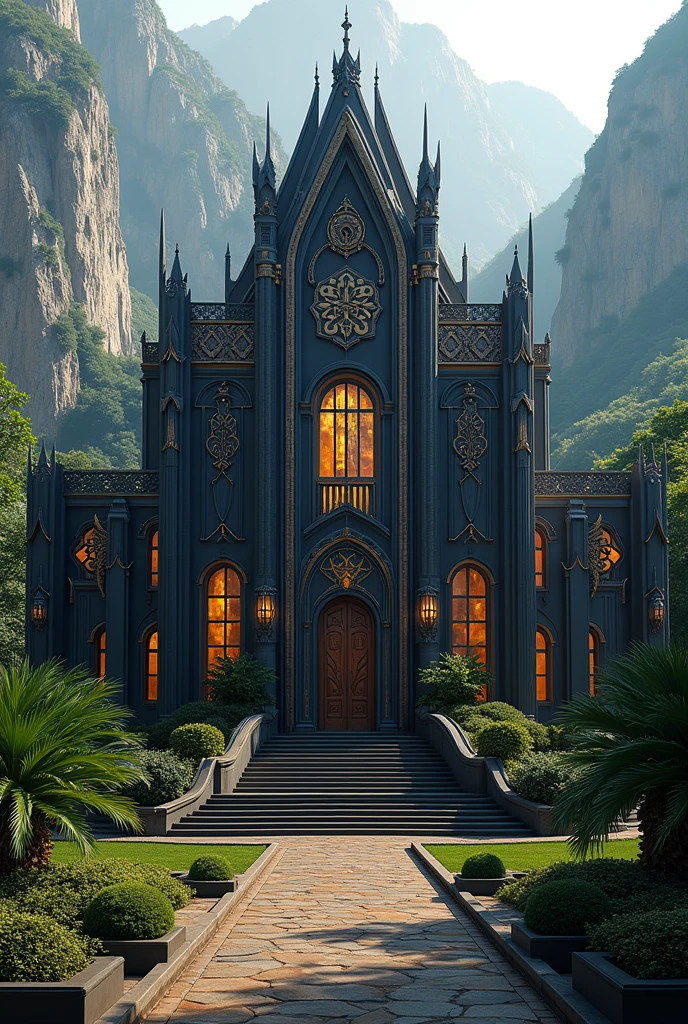 A villa for Black panther. Keep the design of its symbol in front side